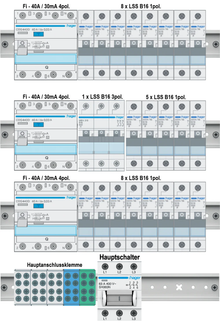 Unterputz 4-Reihig Verdrahtungspaket V10