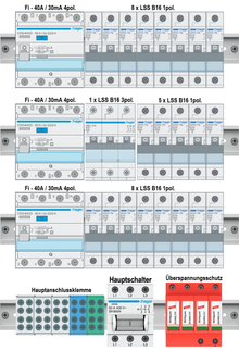 Unterputz 4-Reihig Verdrahtungspaket V12