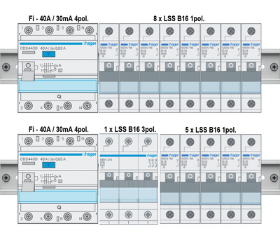 Hohlwand 2-Reihig Verdrahtungspaket V5