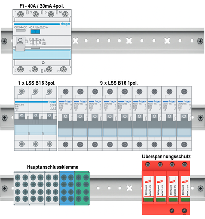 Hohlwand 3-Reihig Verdrahtungspaket V8