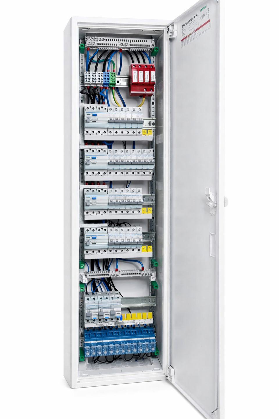 Verdrahteter Sicherungskasten mit FI-Schalter und Sicherungsautomaten